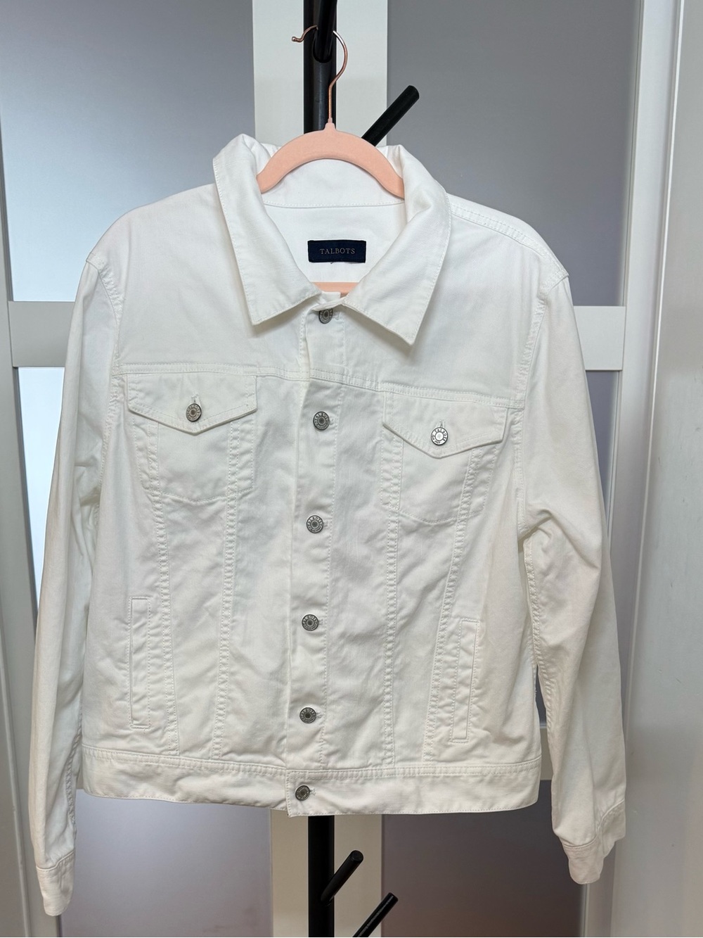 Talbots White Classic Denim Jacket, size L